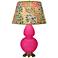 Double Gourd 31"H Razzle Rose And Brass Lamp w/ Fall Floral Shade