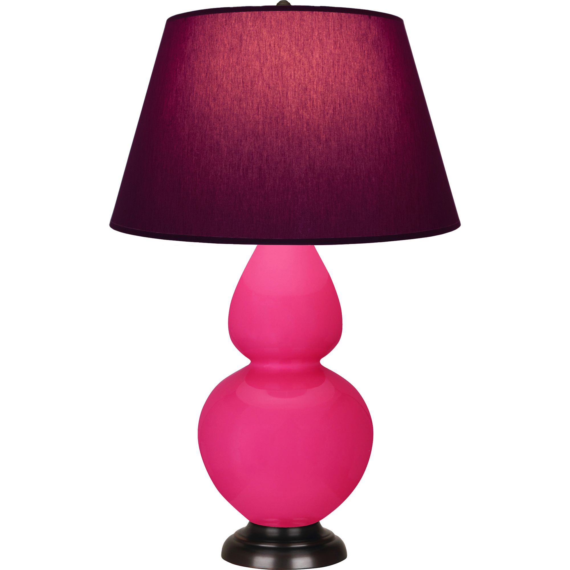 Image 2 Double Gourd 31"H Razzle Rose And Bronze Lamp w/ Plum And Lavender Shade more views