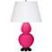 Double Gourd 31"H Razzle Rose And Bronze Table Lamp w/ Pearl Shade