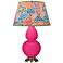Double Gourd 31"H Razzle Rose And Silver Table Lamp w/ Spring Shade