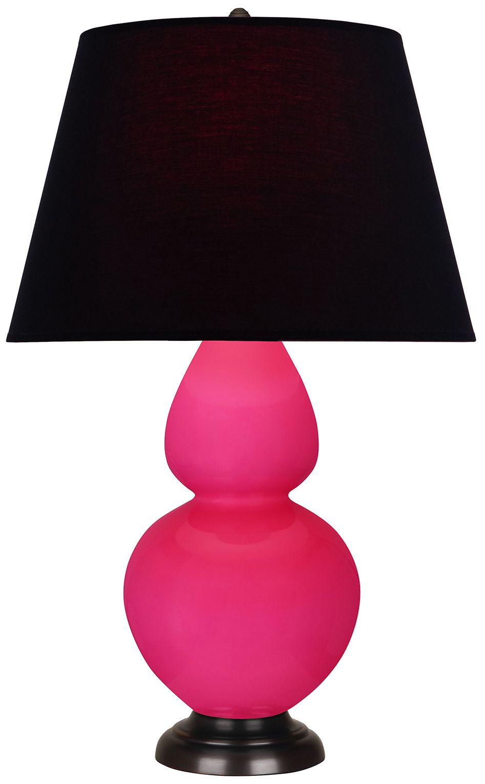 Double Gourd 31"H Razzle Rose & Bronze Lamp w/ Ink & Rose Made to Order