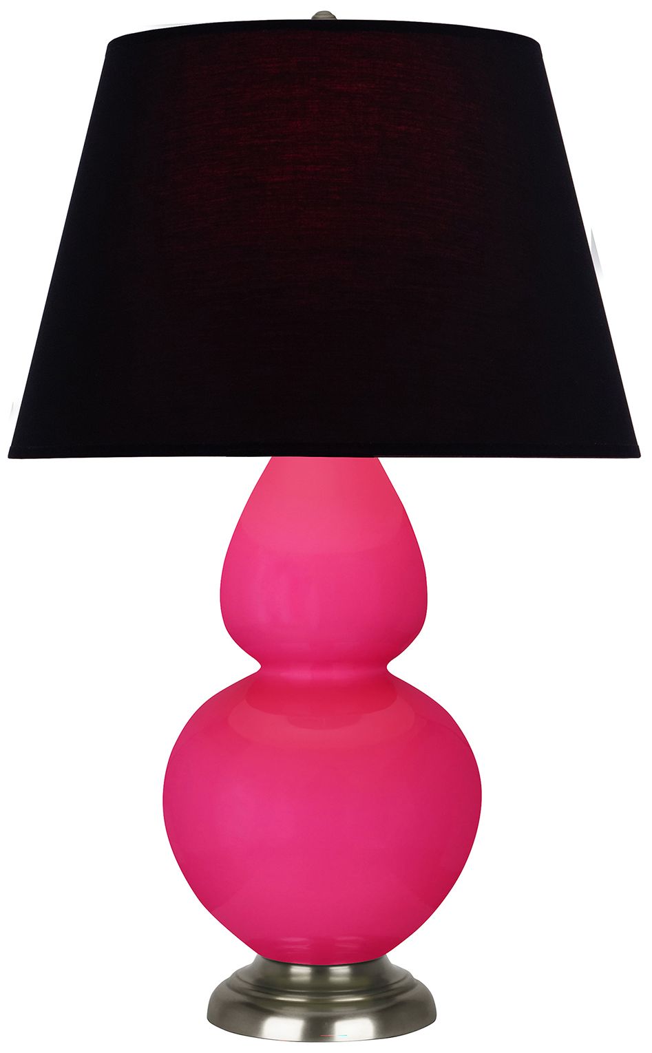 Double Gourd 31"H Razzle Rose & Silver Lamp w/ Ink & Rose Made to Order