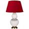 Double Gourd 31"H Rose Water Glazed Brass Table Lamp w/ Red Black Shade