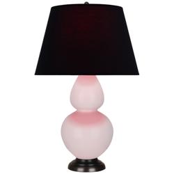 Double Gourd 31"H Rose Water Glazed Bronze Table Lamp w/ Black Red Shade