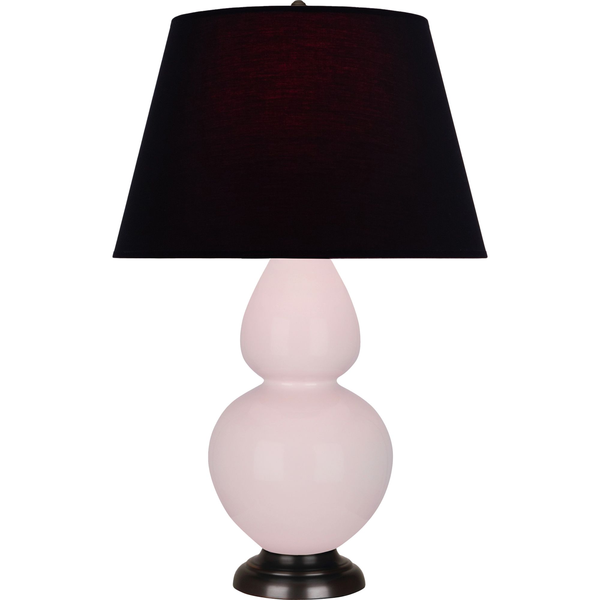 Image 2 Double Gourd 31"H Rose Water Glazed Bronze Table Lamp w/ Black Red Shade more views