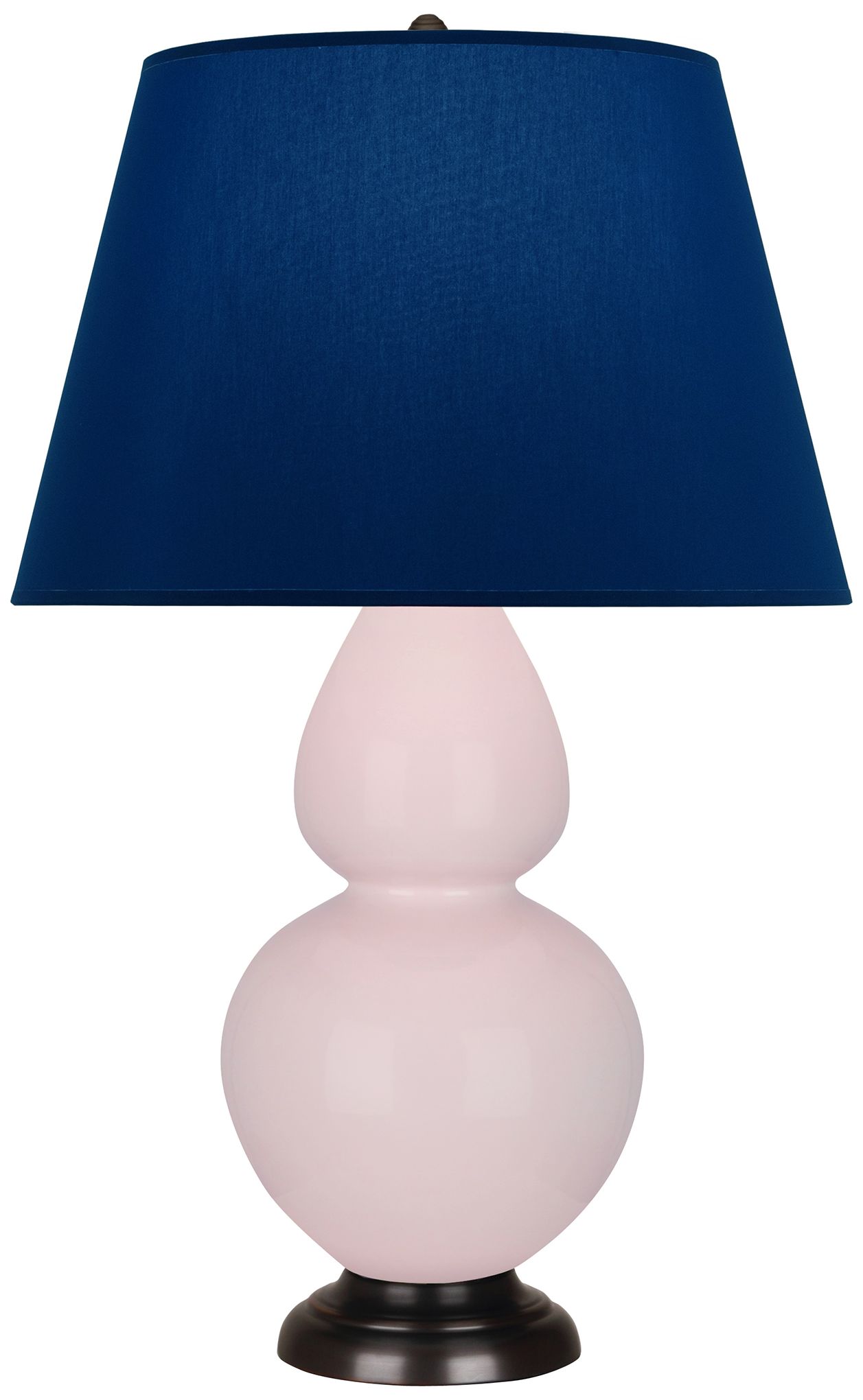 Double Gourd 31"H Rose Water Glazed Bronze Table Lamp w/Navy Made to Order