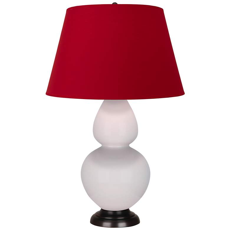 Image 1 Double Gourd 31"H Rose Water Glazed Bronze Table Lamp w/ Red Black Shade