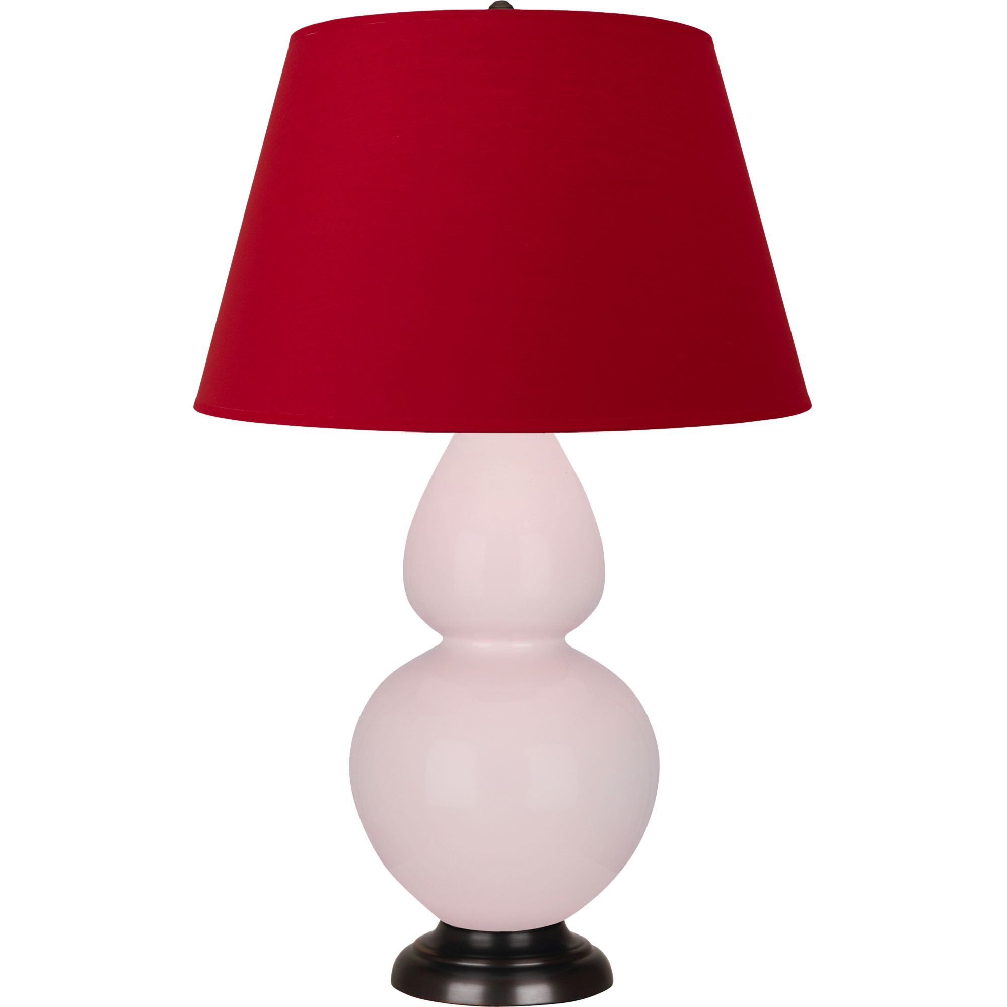 Image 2 Double Gourd 31"H Rose Water Glazed Bronze Table Lamp w/ Red Black Shade more views