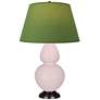 1_Double Gourd 31"H Rose Water Glazed Bronze Table Lamp w/ Tea Green Shade