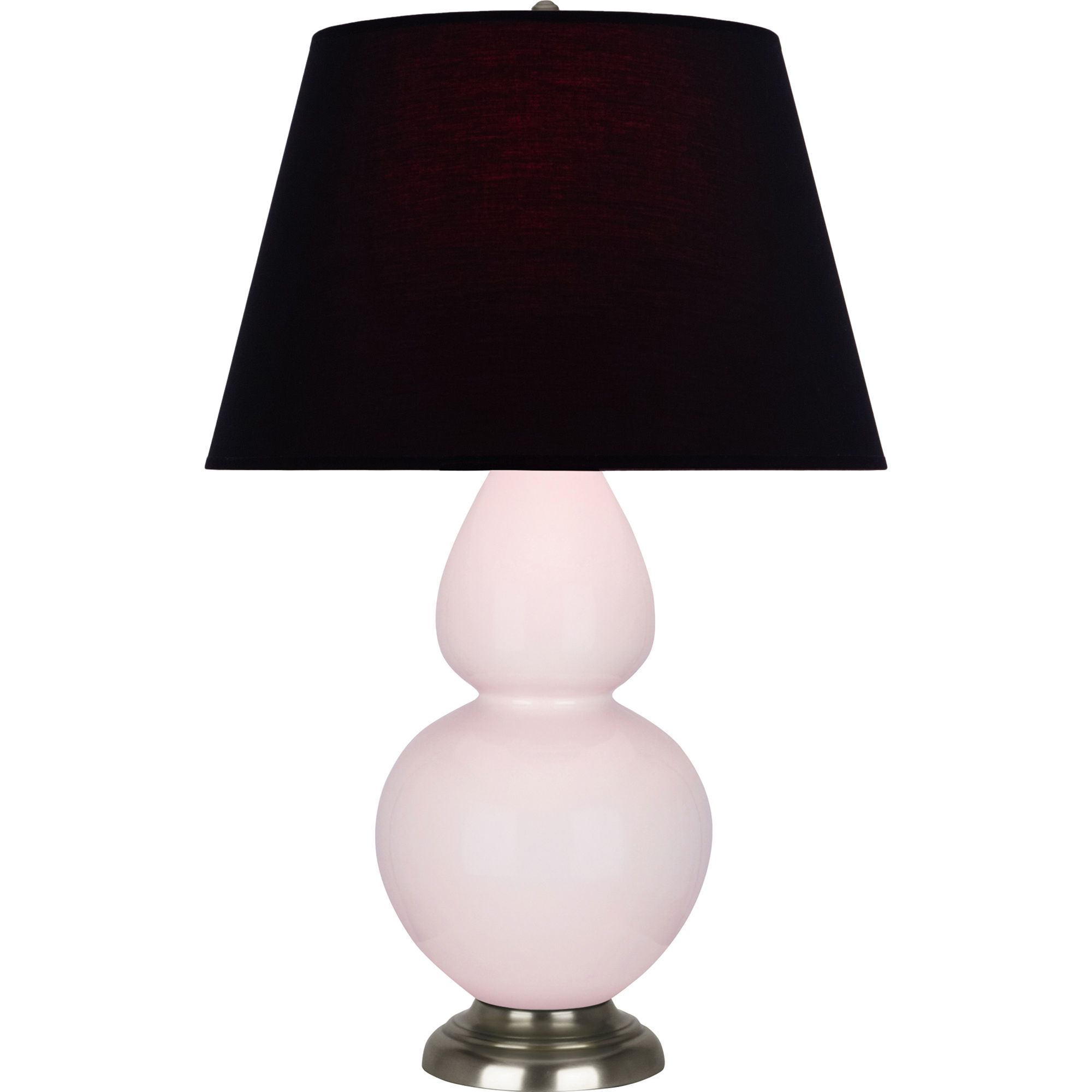 Image 2 Double Gourd 31"H Rose Water Glazed Silver Table Lamp w/ Black Red Shade more views