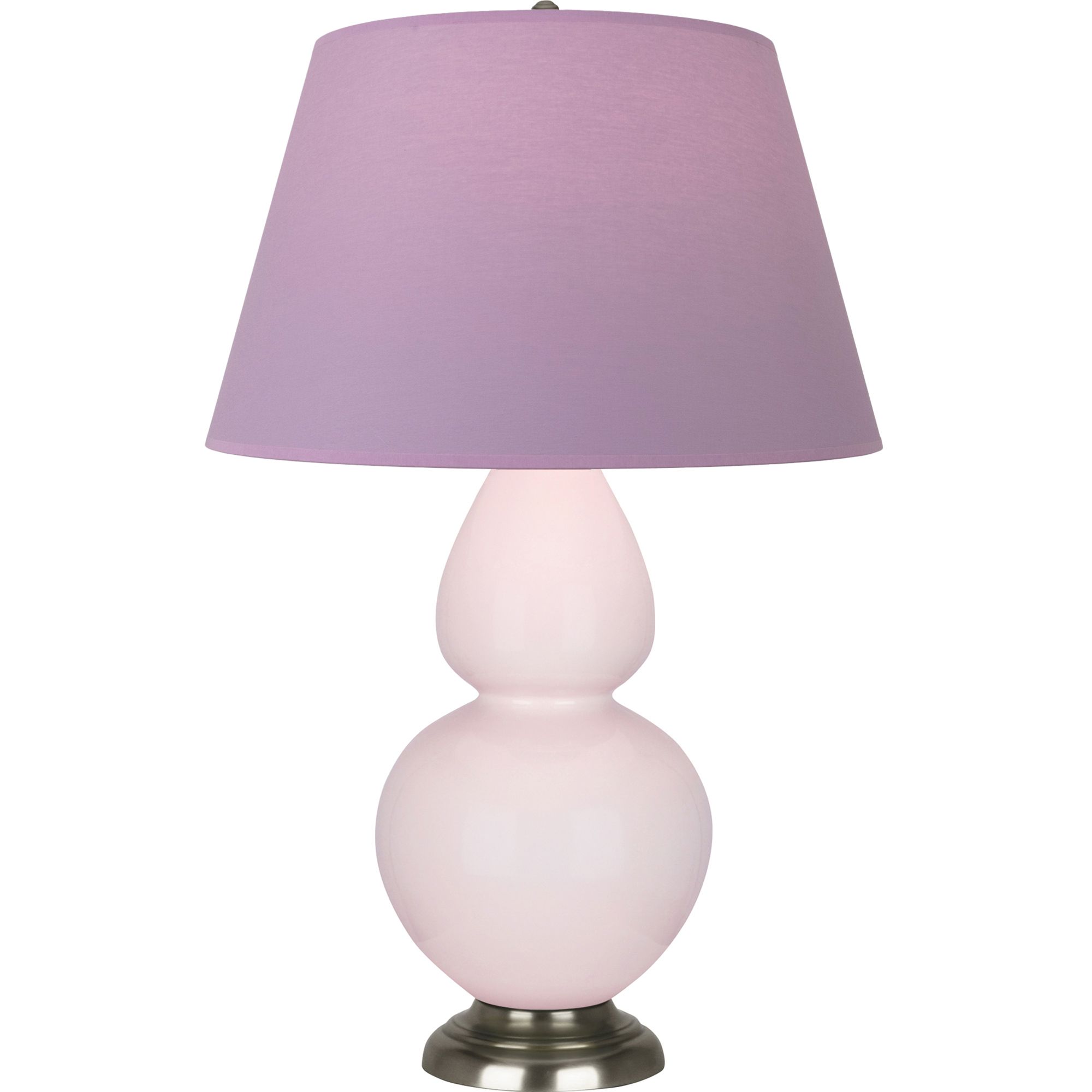 Image 2 Double Gourd 31"H Rose Water Glazed Silver Table Lamp w/ Lavender Shade more views