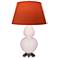 Double Gourd 31"H Rose Water Glazed Silver Table Lamp w/ Tangerine Shade
