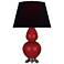 Double Gourd 31"H Ruby Red And Silver Table Lamp w/ Ink And Rose Shade