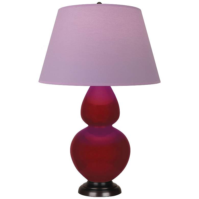 Image 1 Double Gourd 31"H Sangria And Bronze Lamp w/ Lavender And Plum Shade