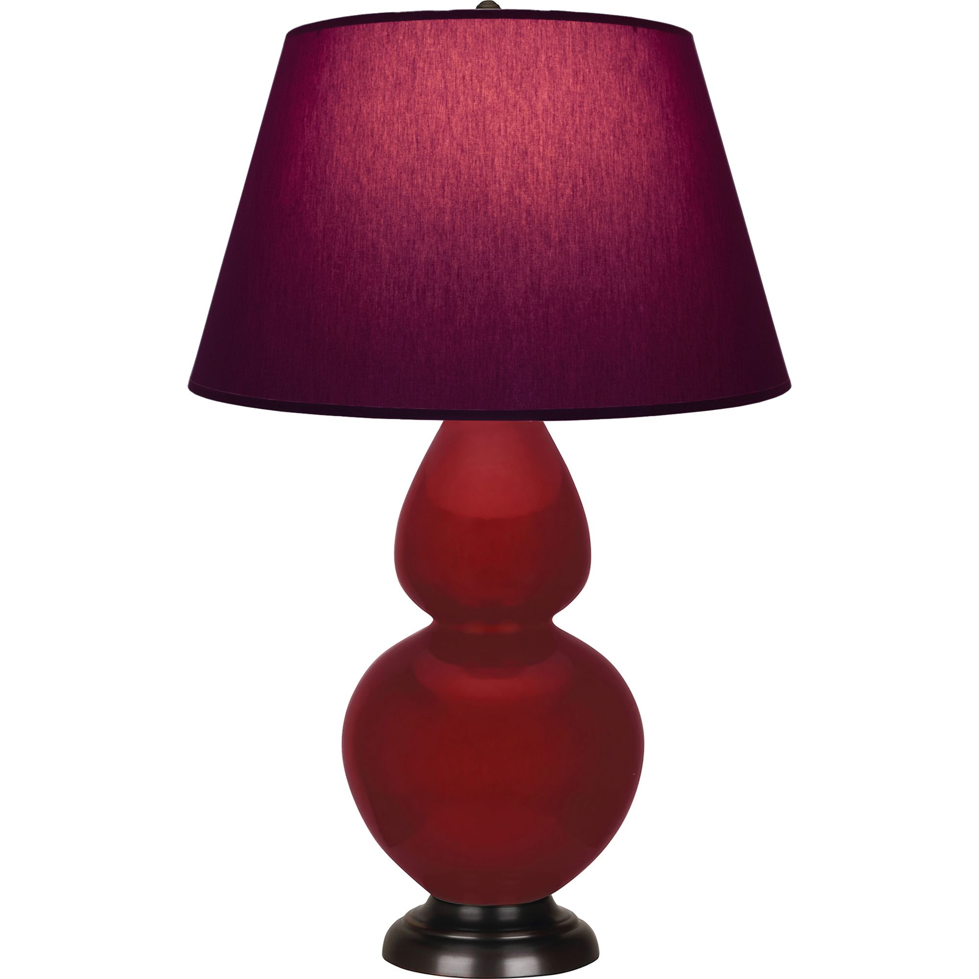 Image 2 Double Gourd 31"H Sangria And Bronze Lamp w/ Plum And Lavender Shade more views