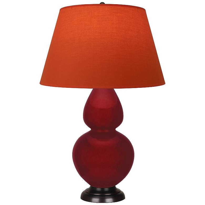 Image 1 Double Gourd 31"H Sangria And Bronze Lamp w/ Tangerine And Taupe Shade