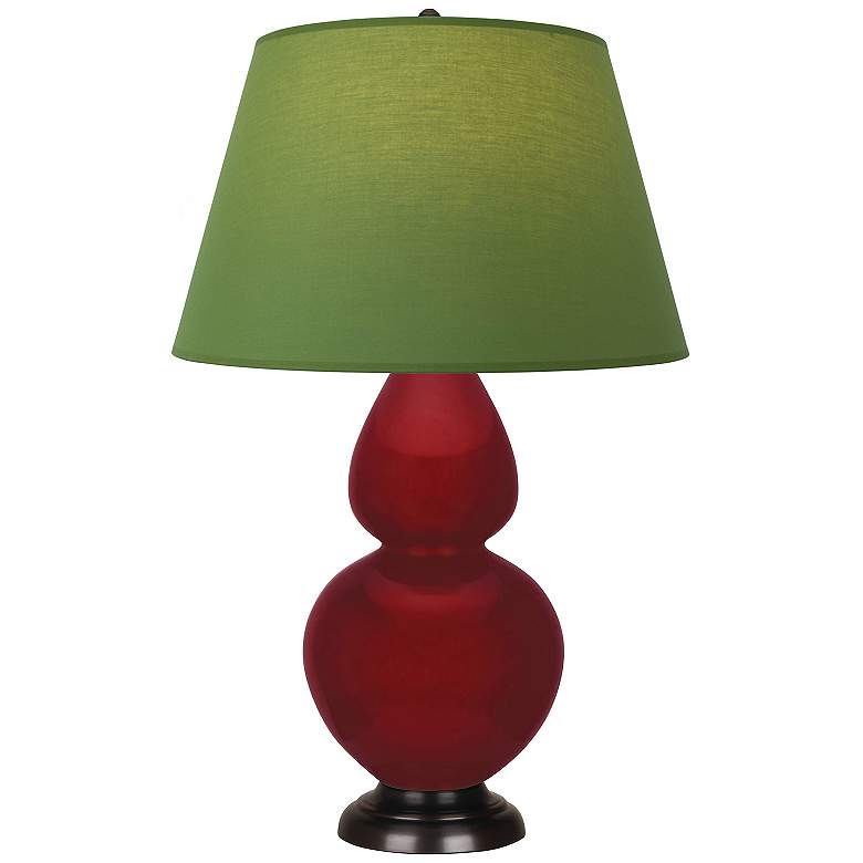 Image 1 Double Gourd 31"H Sangria And Bronze Lamp w/ Tea Green And Taupe Shade