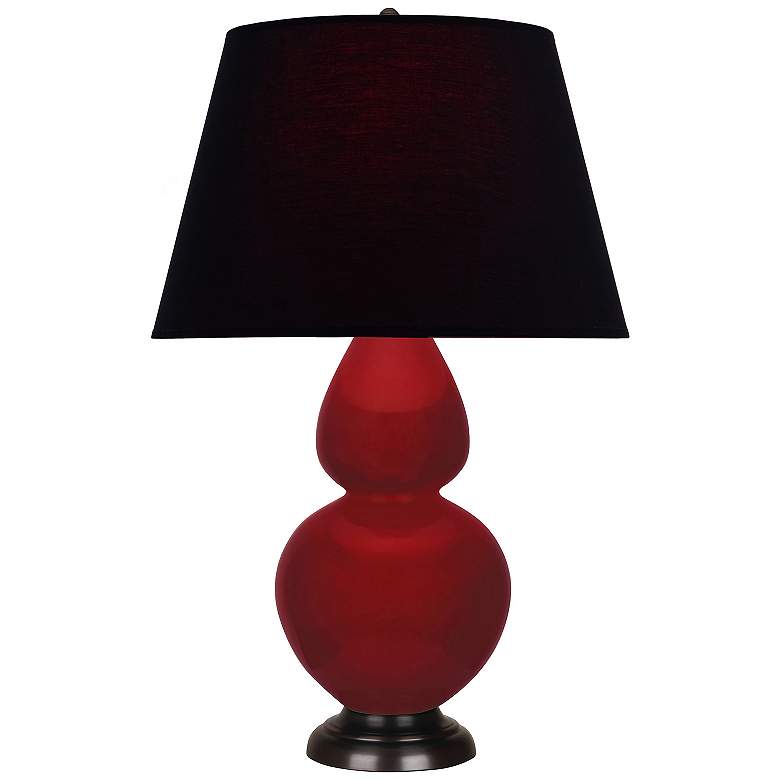 Image 1 Double Gourd 31"H Sangria And Bronze Table Lamp w/ Ink And Rose Shade