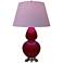 Double Gourd 31"H Sangria And Silver Lamp w/ Lavender And Plum Shade