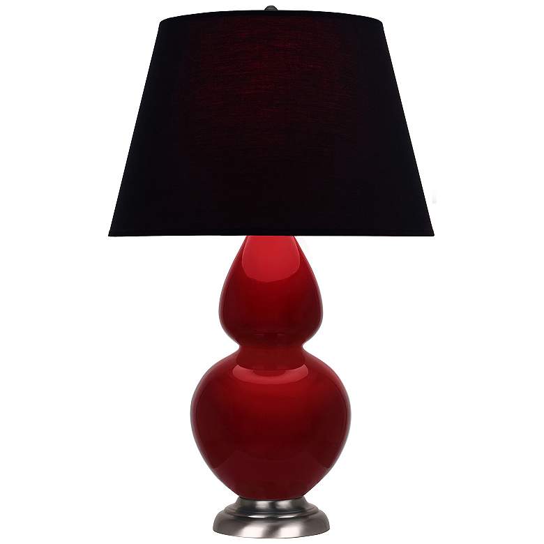 Image 1 Double Gourd 31"H Sangria And Silver Table Lamp w/ Ink And Rose Shade