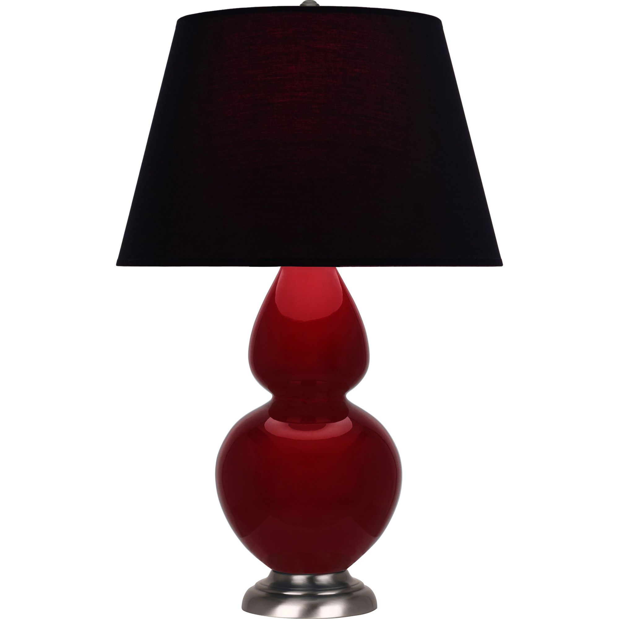 Image 2 Double Gourd 31"H Sangria And Silver Table Lamp w/ Ink And Rose Shade more views