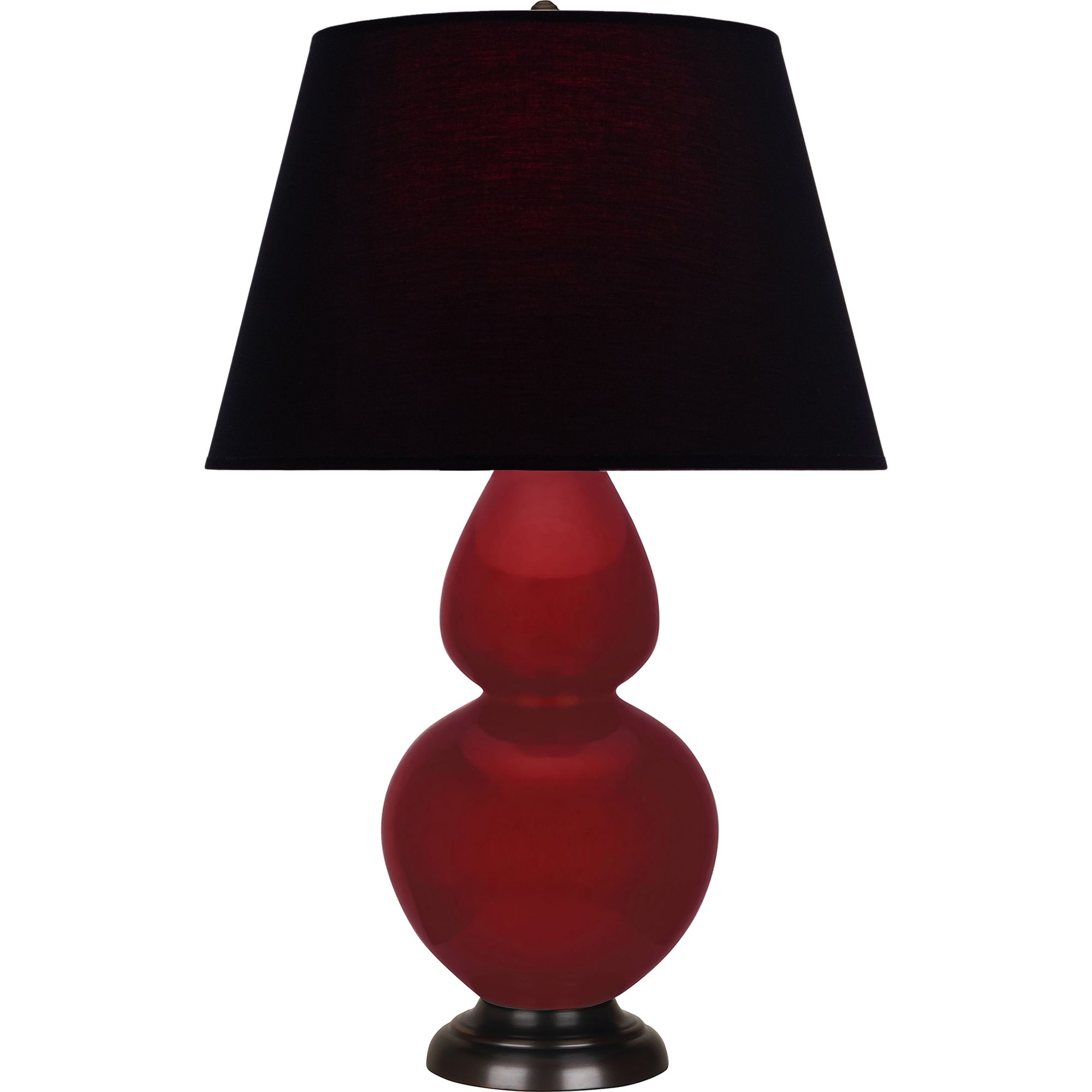 Image 2 Double Gourd 31"H Sangria & Bronze Table Lamp w/ Ink & Rose Made to Order more views