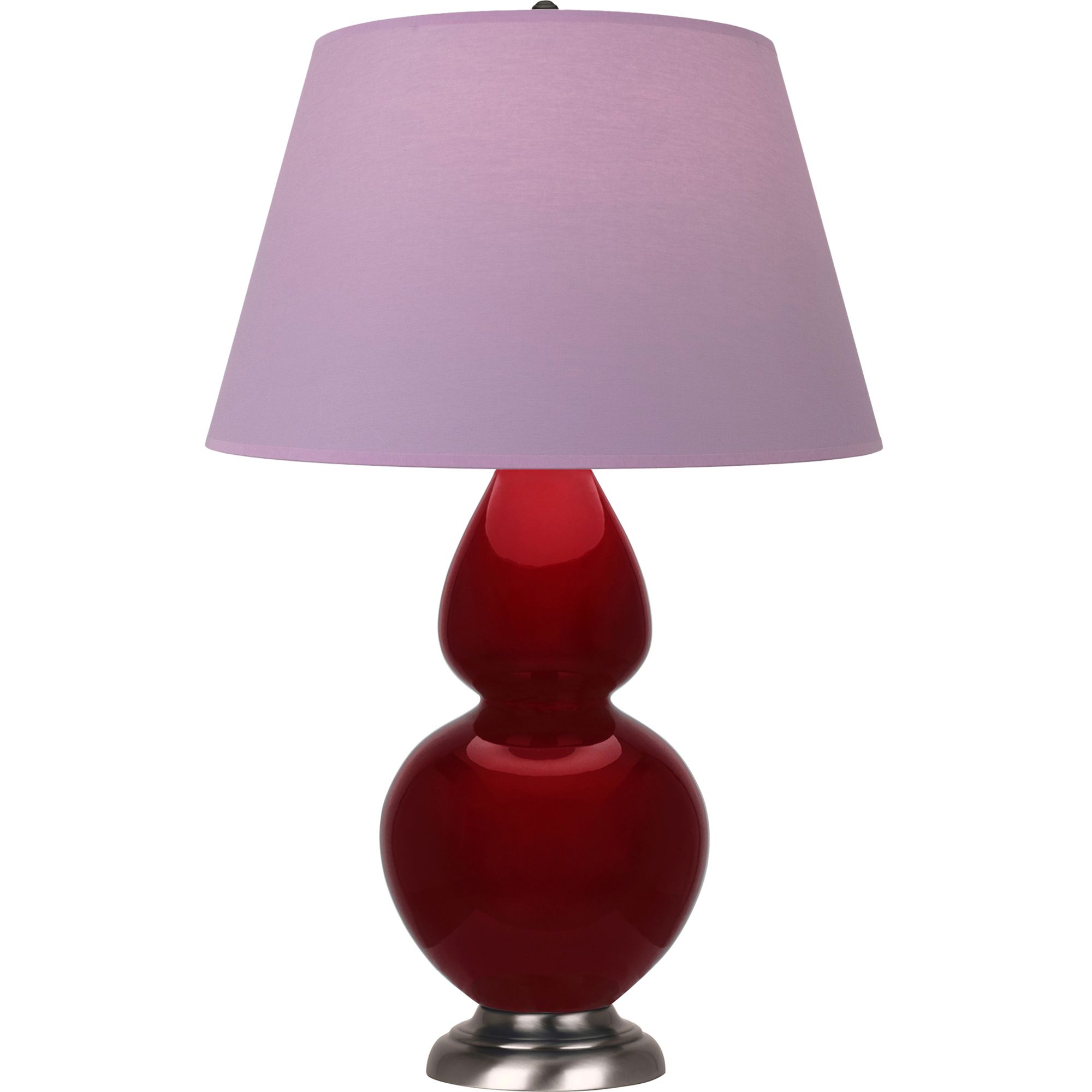 Image 2 Double Gourd 31"H Sangria & Silver Lamp w/ Lavender & Plum Made to Order more views