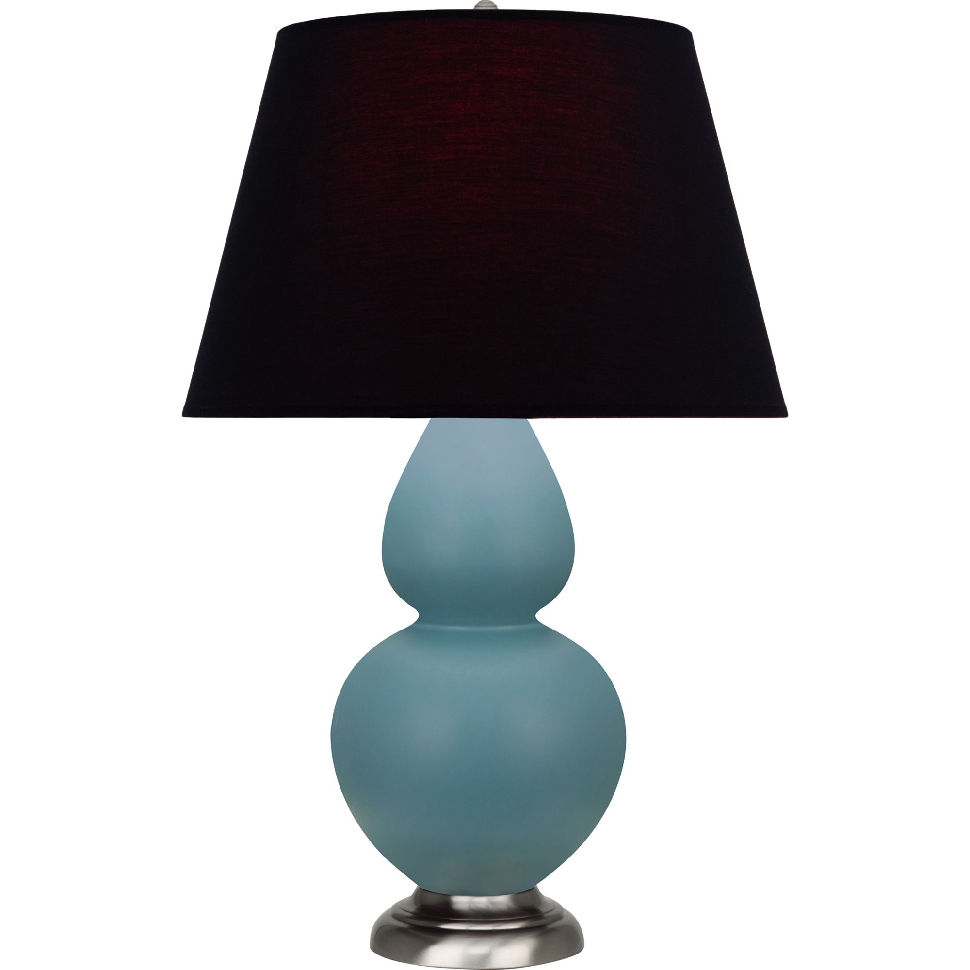 Image 2 Double Gourd 31"H Steel Blue And Silver Lamp w/ Ink And Rose Made to Order more views