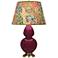 Double Gourd 31"H Sugar Plum Glazed Brass Table Lamp w/ Fall Floral Shade