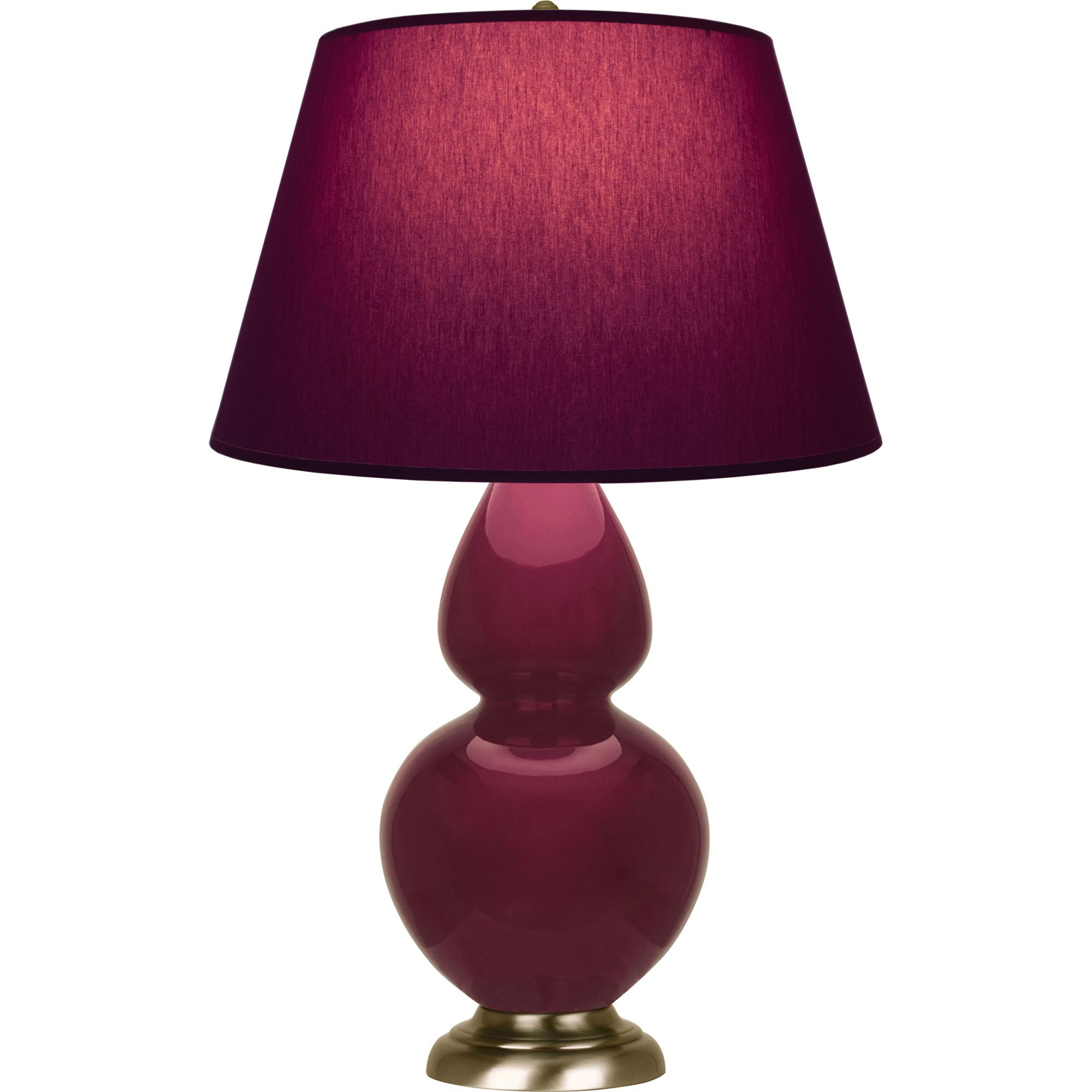 Image 2 Double Gourd 31"H Sugar Plum Glazed Brass Table Lamp w/ Plum Shade more views