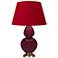 Double Gourd 31"H Sugar Plum Glazed Brass Table Lamp w/ Red Black Shade