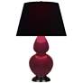 1_Double Gourd 31"H Sugar Plum Glazed Bronze Table Lamp w/ Black Red Shade