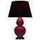 Double Gourd 31"H Sugar Plum Glazed Bronze Table Lamp w/ Black Red Shade