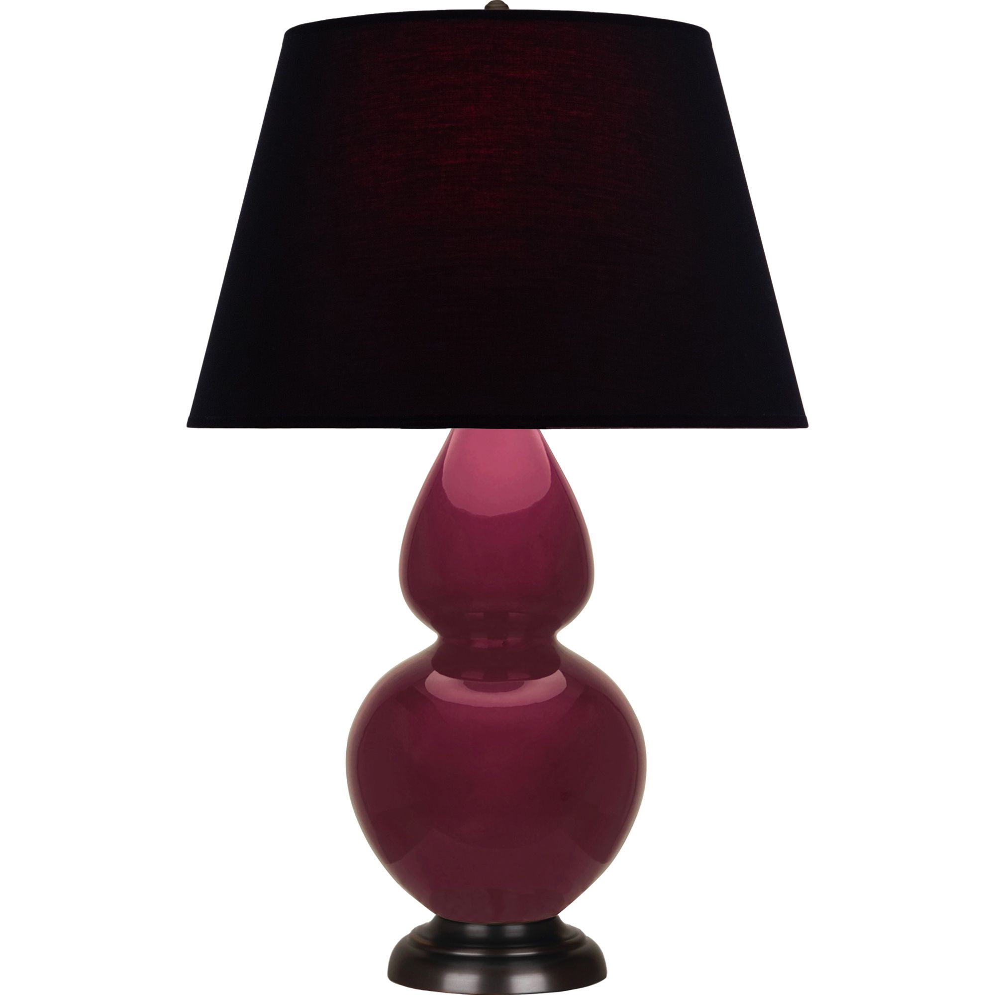 Image 2 Double Gourd 31"H Sugar Plum Glazed Bronze Table Lamp w/ Black Red Shade more views