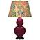 Double Gourd 31"H Sugar Plum Glazed Bronze Table Lamp w/ Fall Floral Shade