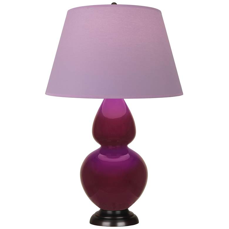 Image 1 Double Gourd 31"H Sugar Plum Glazed Bronze Table Lamp w/ Lavender Shade