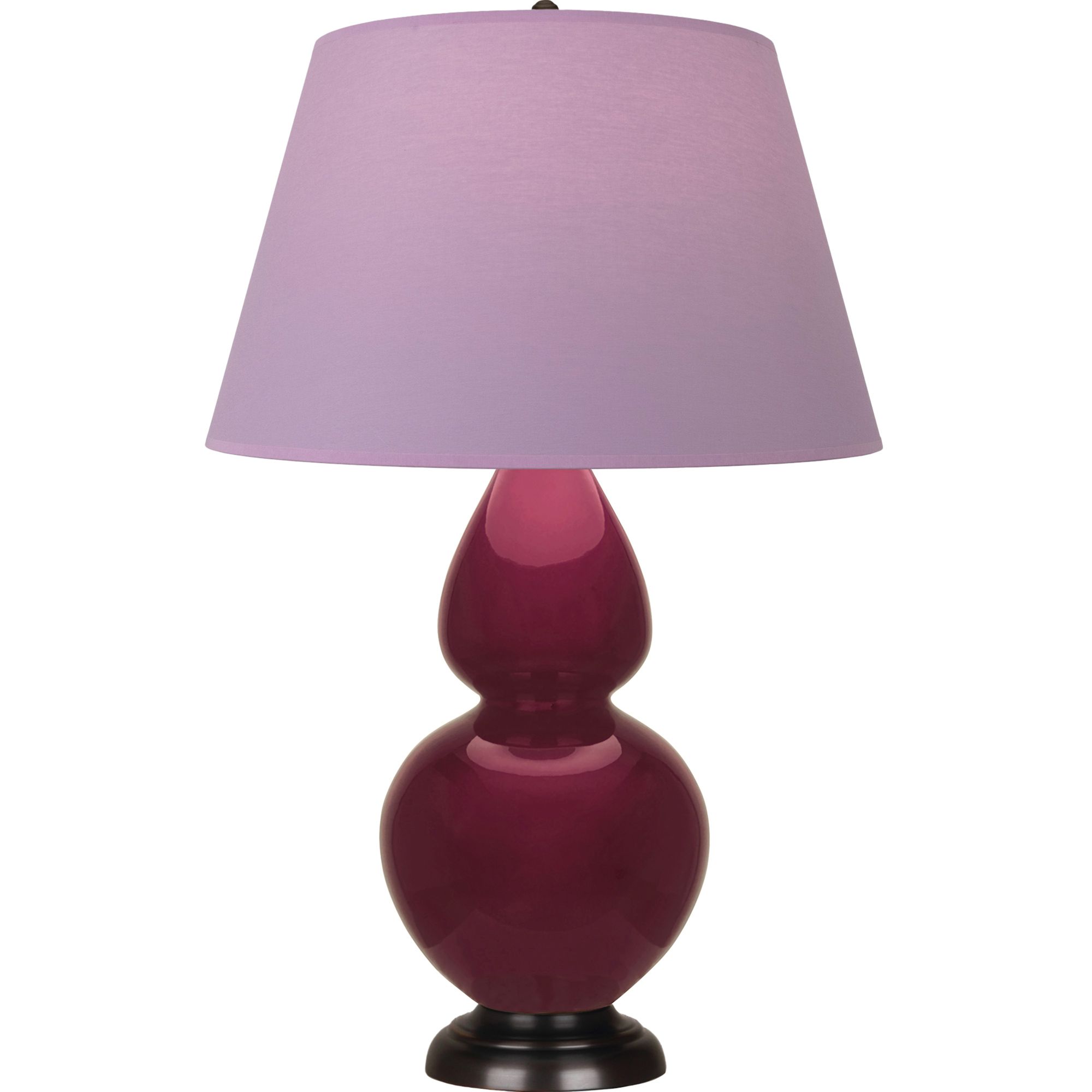 Image 2 Double Gourd 31"H Sugar Plum Glazed Bronze Table Lamp w/ Lavender Shade more views