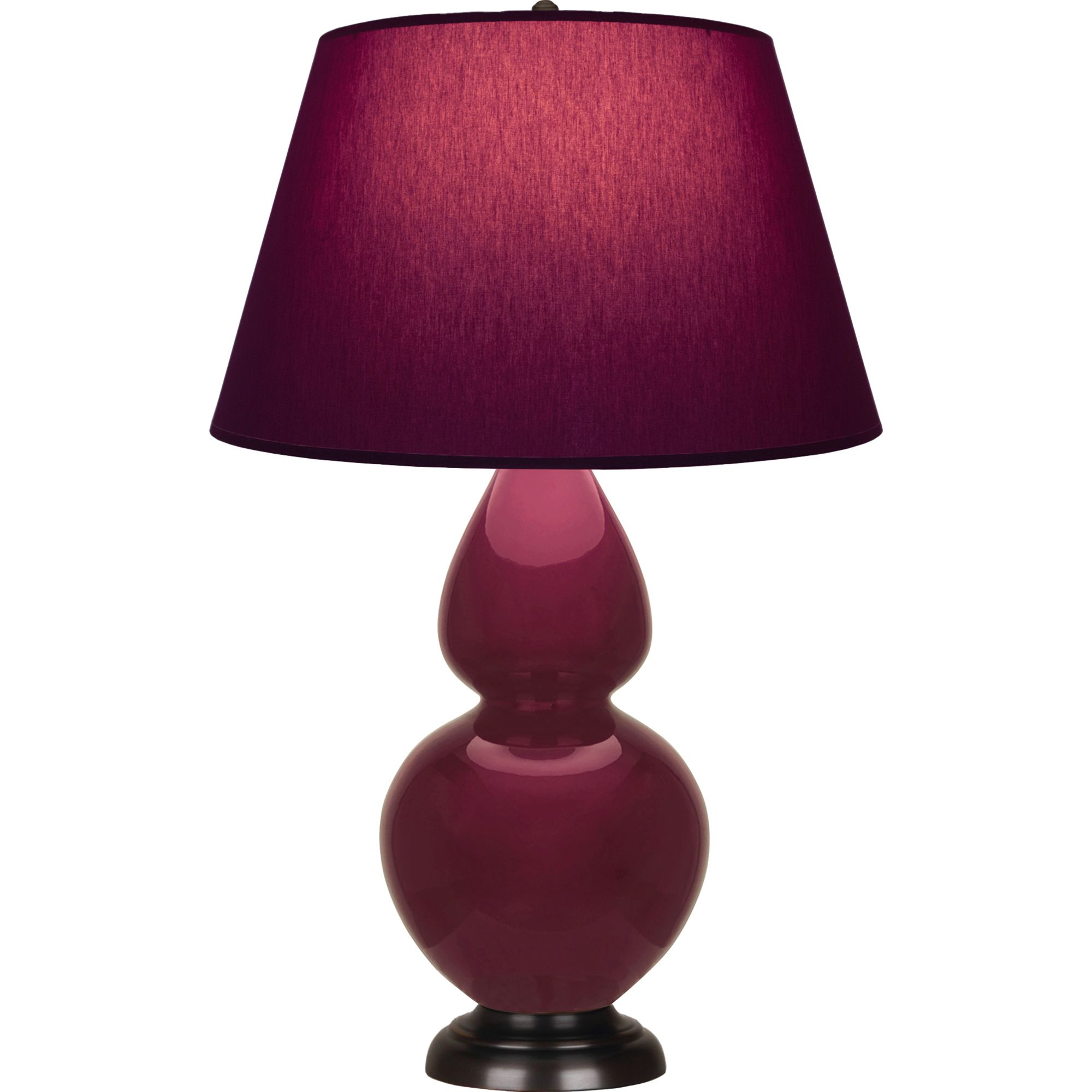 Image 2 Double Gourd 31"H Sugar Plum Glazed Bronze Table Lamp w/ Plum Shade more views