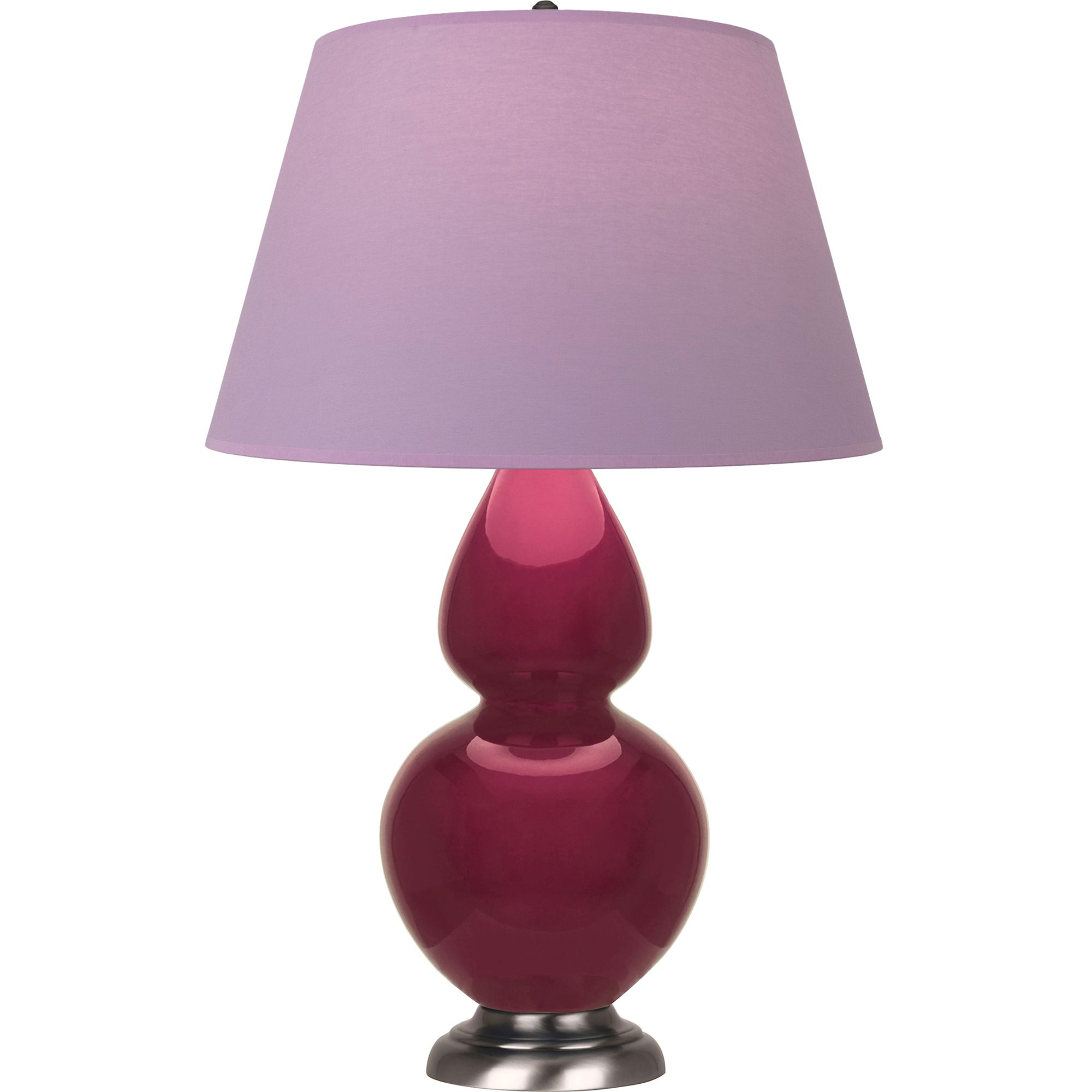 Image 2 Double Gourd 31"H Sugar Plum Glazed Silver Table Lamp w/ Lavender Shade more views