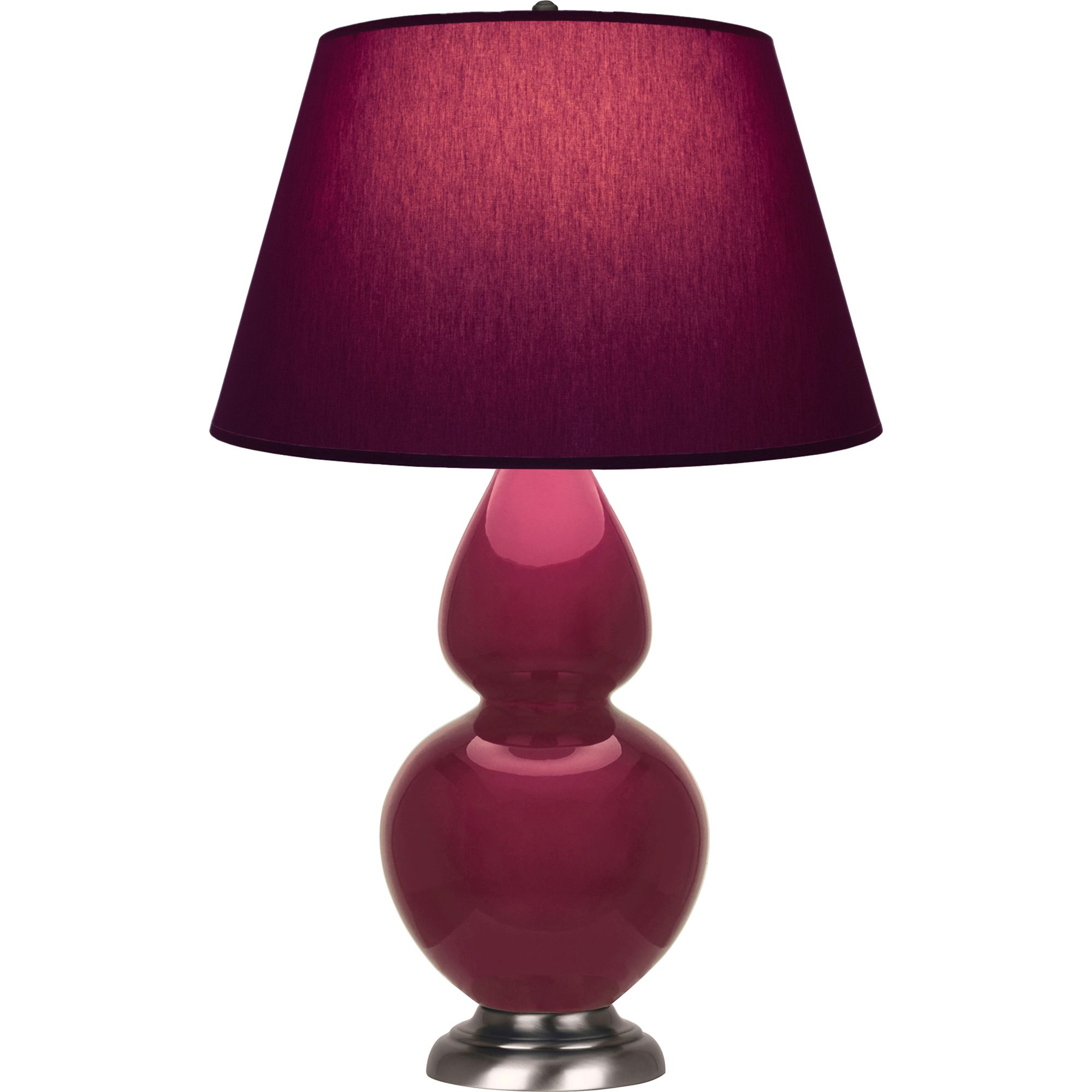 Image 2 Double Gourd 31"H Sugar Plum Glazed Silver Table Lamp w/ Plum Shade more views