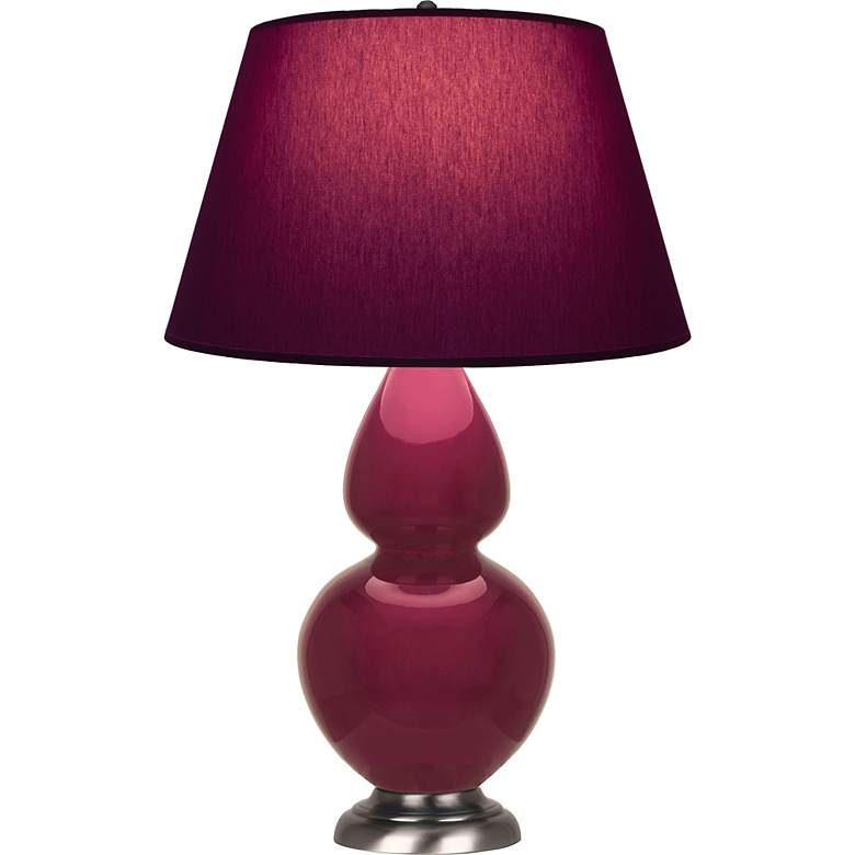 Double Gourd 31"H Sugar Plum Glazed Silver Table Lamp w/ Plum Shade ...