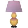 Double Gourd 31"H Sunset And Bronze Lamp w/ Lavender And Plum Shade