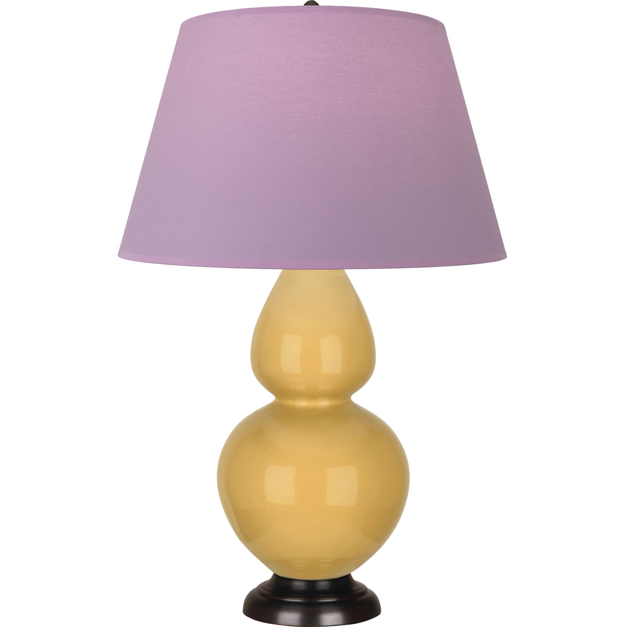 Image 2 Double Gourd 31"H Sunset And Bronze Lamp w/ Lavender And Plum Shade more views