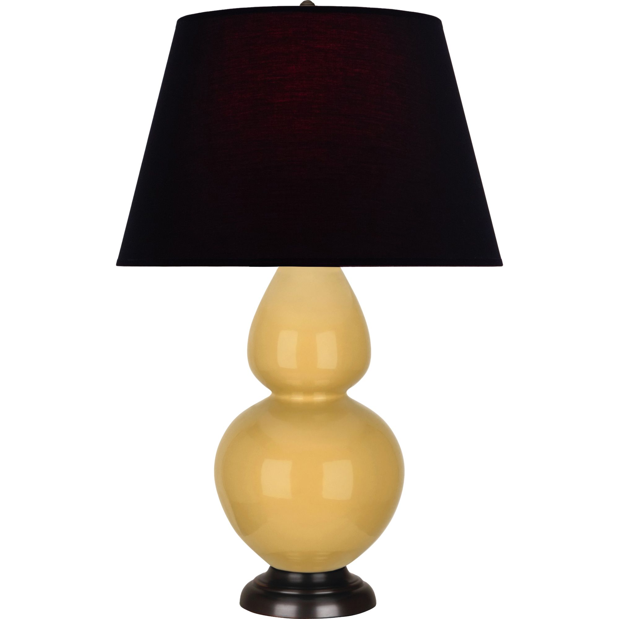 Image 2 Double Gourd 31"H Sunset And Bronze Table Lamp w/ Black And Red Shade more views
