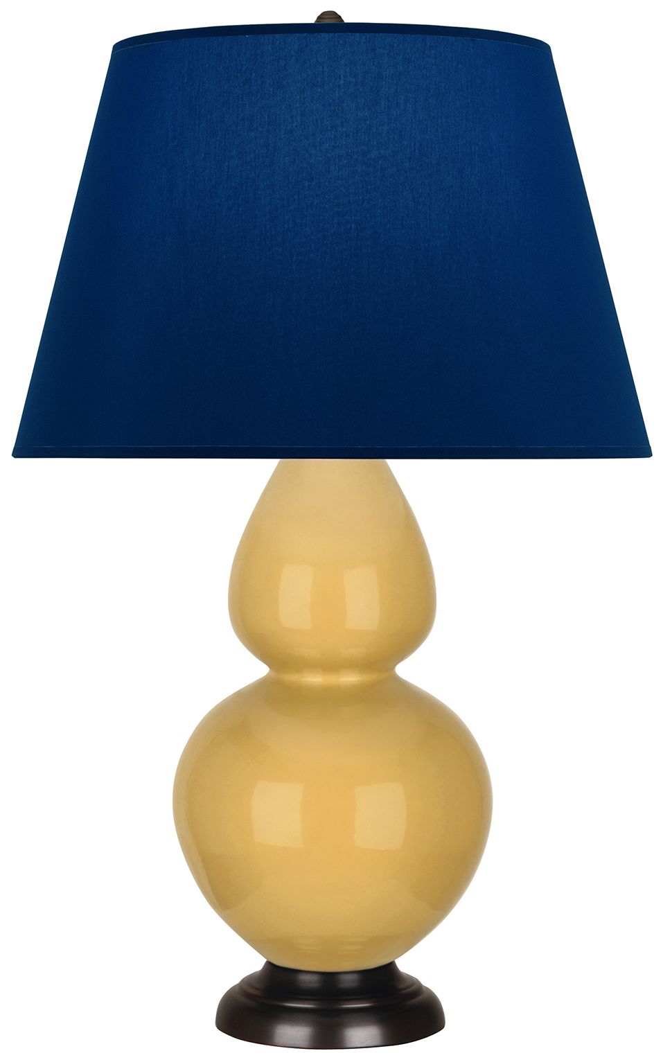 Double Gourd 31"H Sunset & Bronze Table Lamp w/ Navy & Gray Made to Order