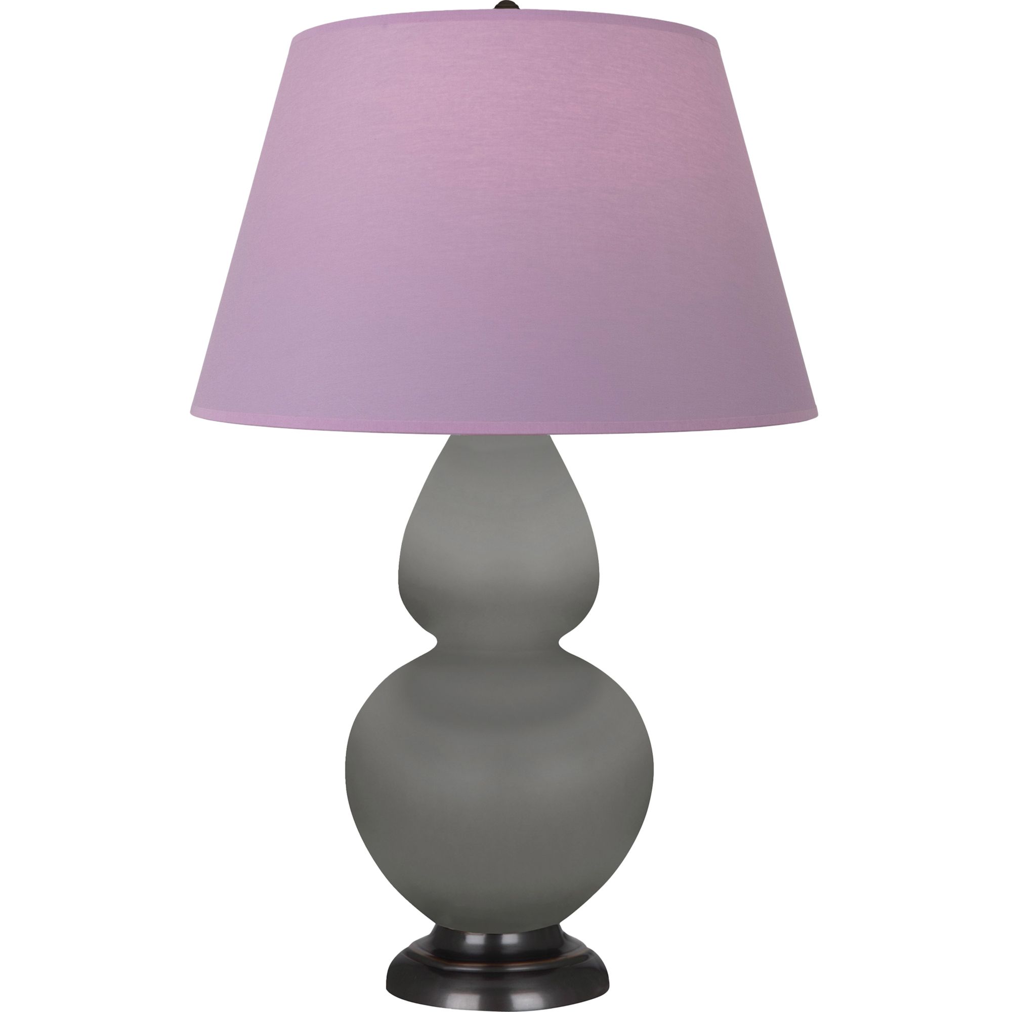 Image 2 Double Gourd 31"H Taupe And Bronze Lamp w/ Lavender And Plum Shade more views