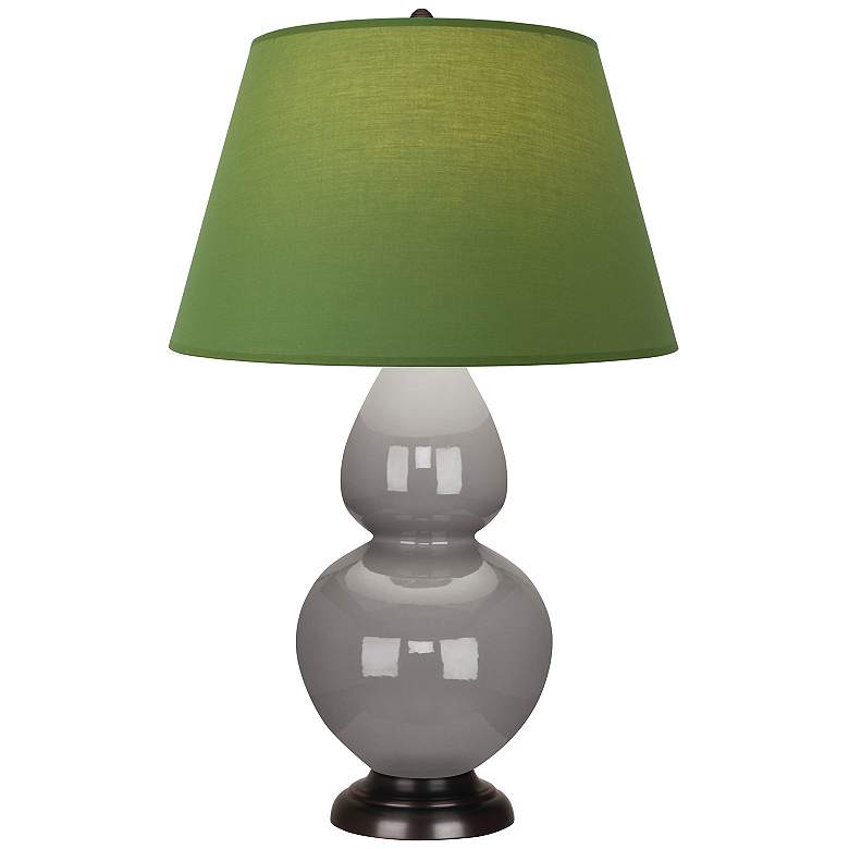 Image 1 Double Gourd 31"H Taupe And Bronze Lamp w/ Tea Green And Taupe Shade