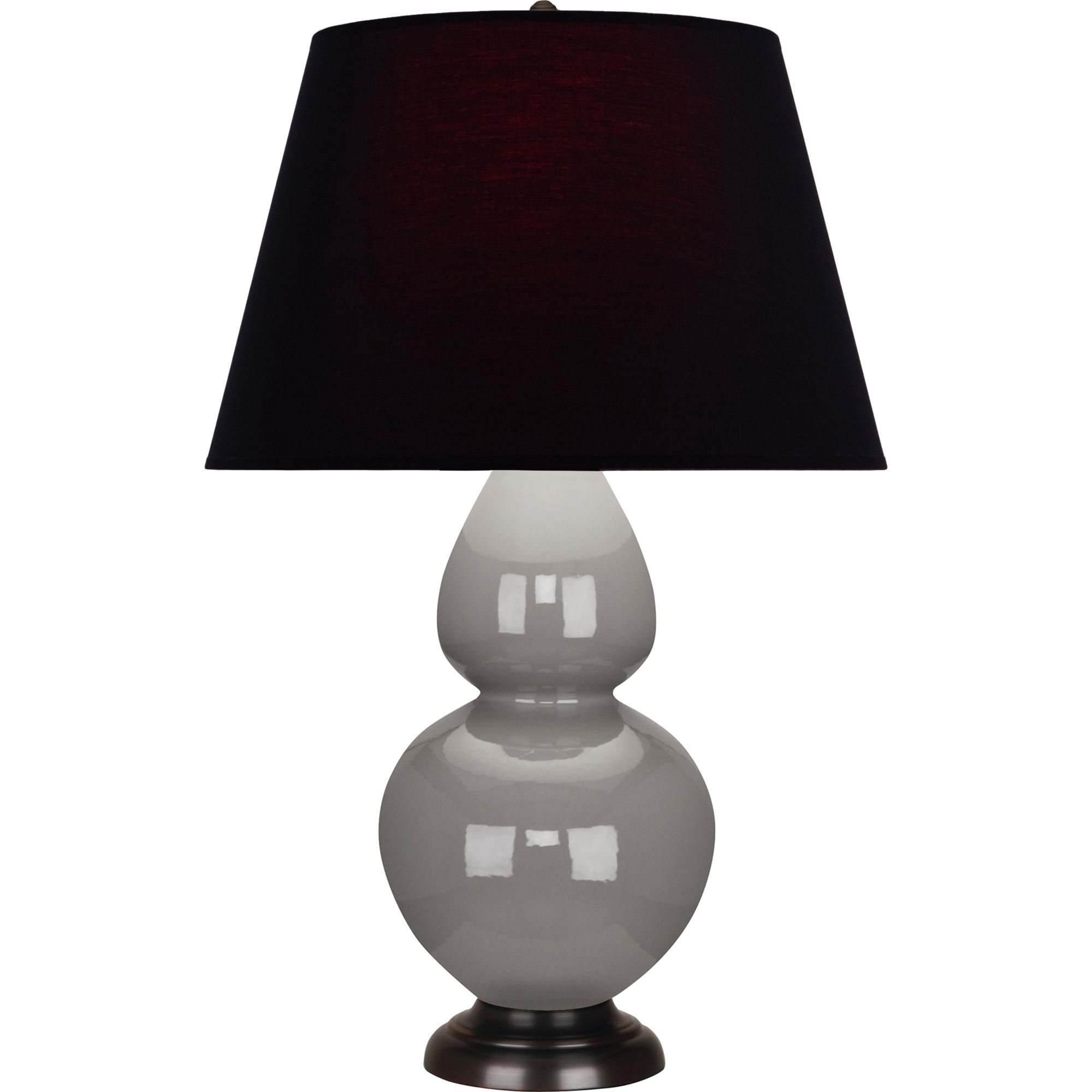 Image 2 Double Gourd 31"H Taupe And Bronze Table Lamp w/ Ink And Rose Shade more views