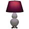 Double Gourd 31"H Taupe And Silver Lamp w/ Plum And Lavender Shade