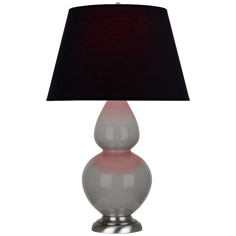 Image 1 Double Gourd 31"H Taupe And Silver Table Lamp w/ Ink And Rose Shade
